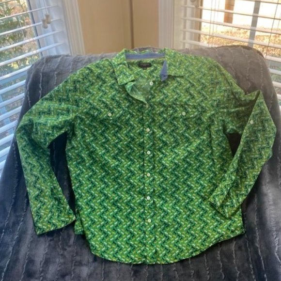 Talbot's Petites Horse Print Button Down Blouse - 16P - Picture 1 of 7